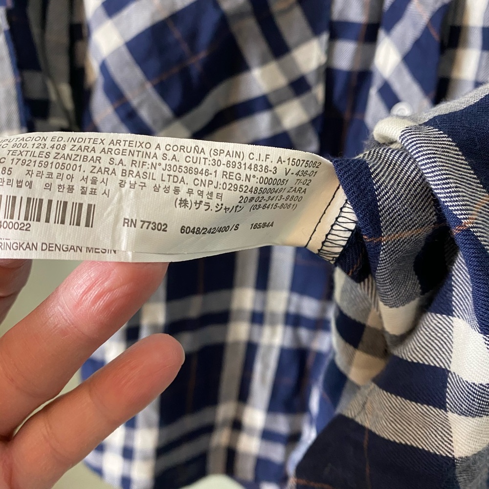 NWOT ZARA WOMAN PLAID SNAP BUTTON DOWN CLOSURE - Picture 6 of 7
